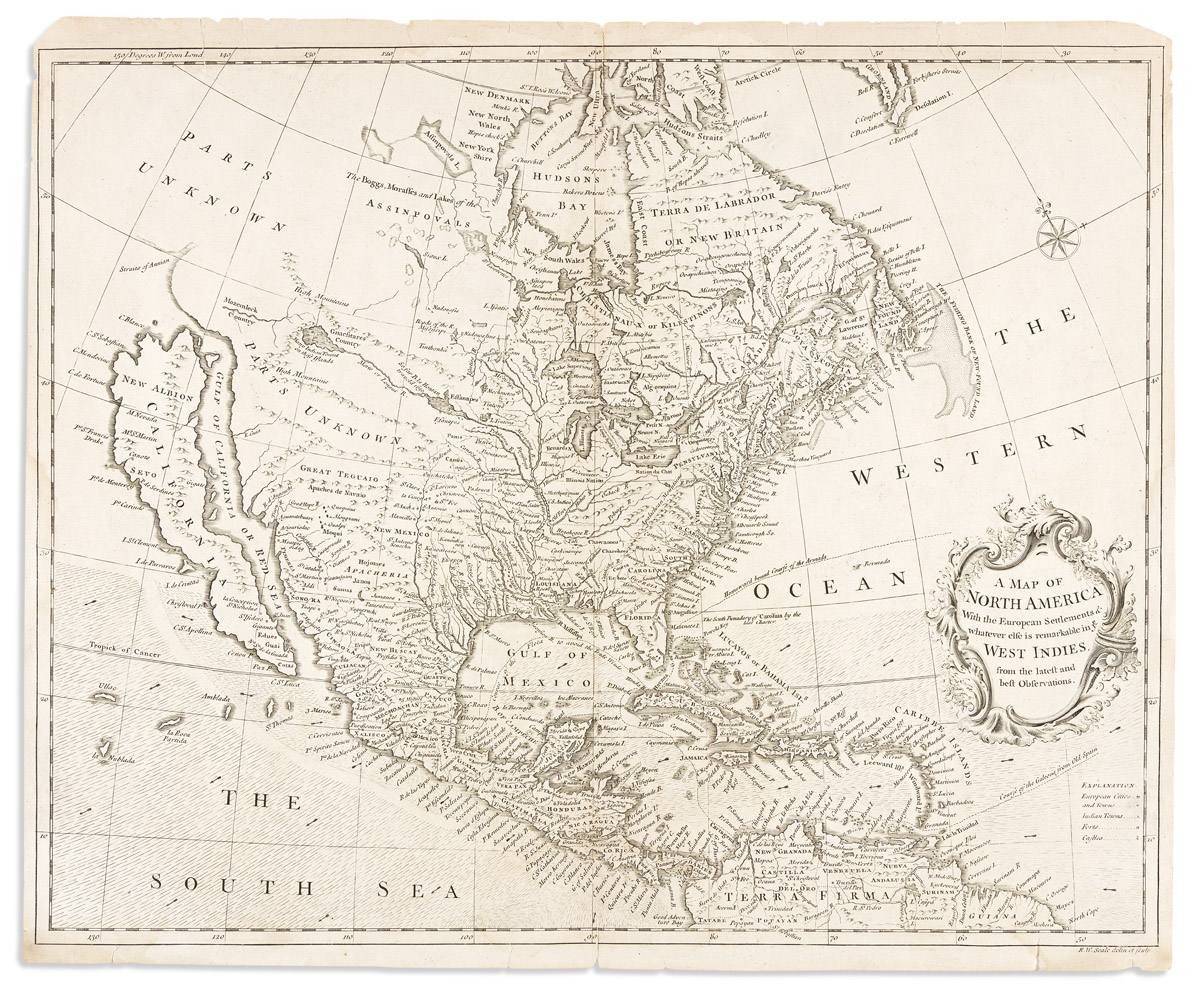 (COLONIAL NORTH AMERICA.) Richard William Seale. A Map of North America with the European Settlements